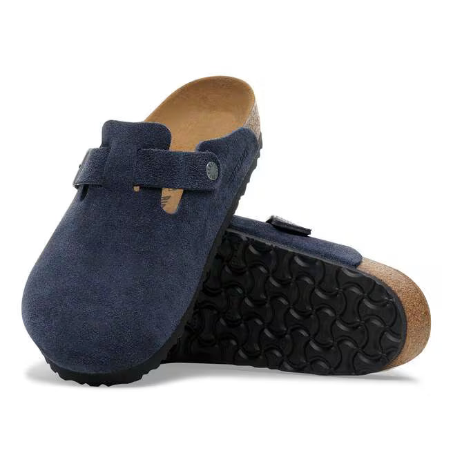 Birkenstock Boston Suede Leather Clogs - New Navy - 1030902 - Narrow
