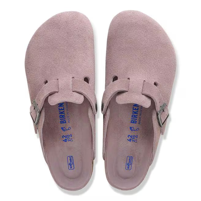 Birkenstock Boston Soft Footbed Suede Leather Clogs - Faded Purple - 1031624 - Regular
