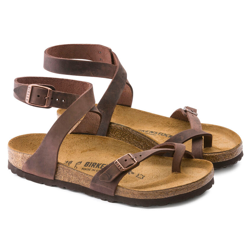 BIRKENSTOCK YARA HABANA NATURAL LEATHER