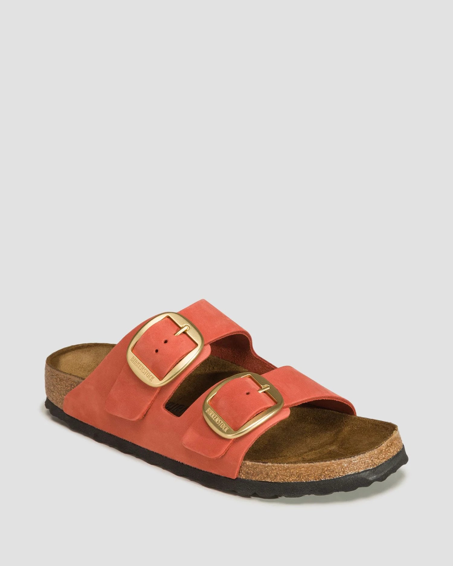 BIRKENSTOCK ARZONA BIG BUCKLE WASHED METALLIC CORAL SUEDE NARROW