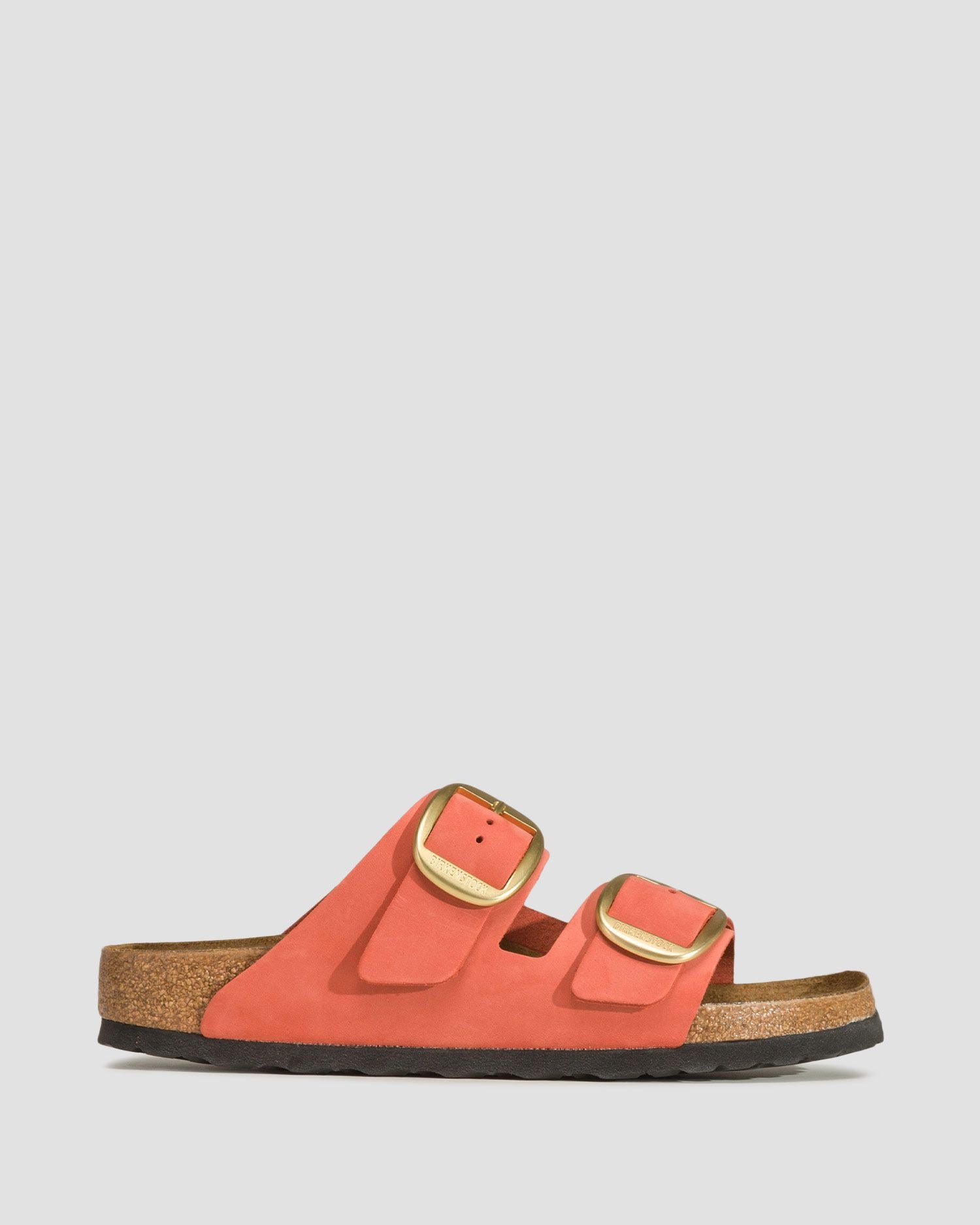 BIRKENSTOCK ARZONA BIG BUCKLE WASHED METALLIC CORAL SUEDE NARROW