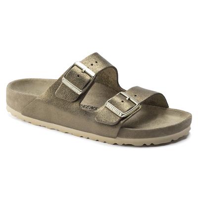 Birkenstock Arizona BS - Suede Leather Sandal - Adjustable Straps - Cork Footbed - Metallic - EVA Sole - Made in Germany