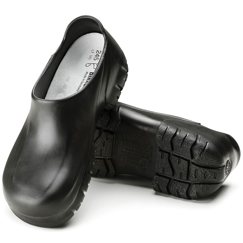 BIRKENSTOCK A 640 BLACK POLYURETHANE WITH STEELTOE