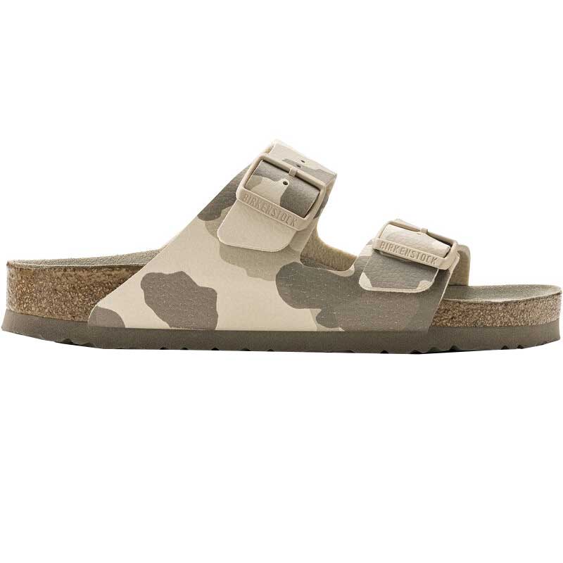 BIRKENSTOCK ARIZONA SOFT FOOTBED CAMO GRAY TAUPE BIRKO FLOR NARROW