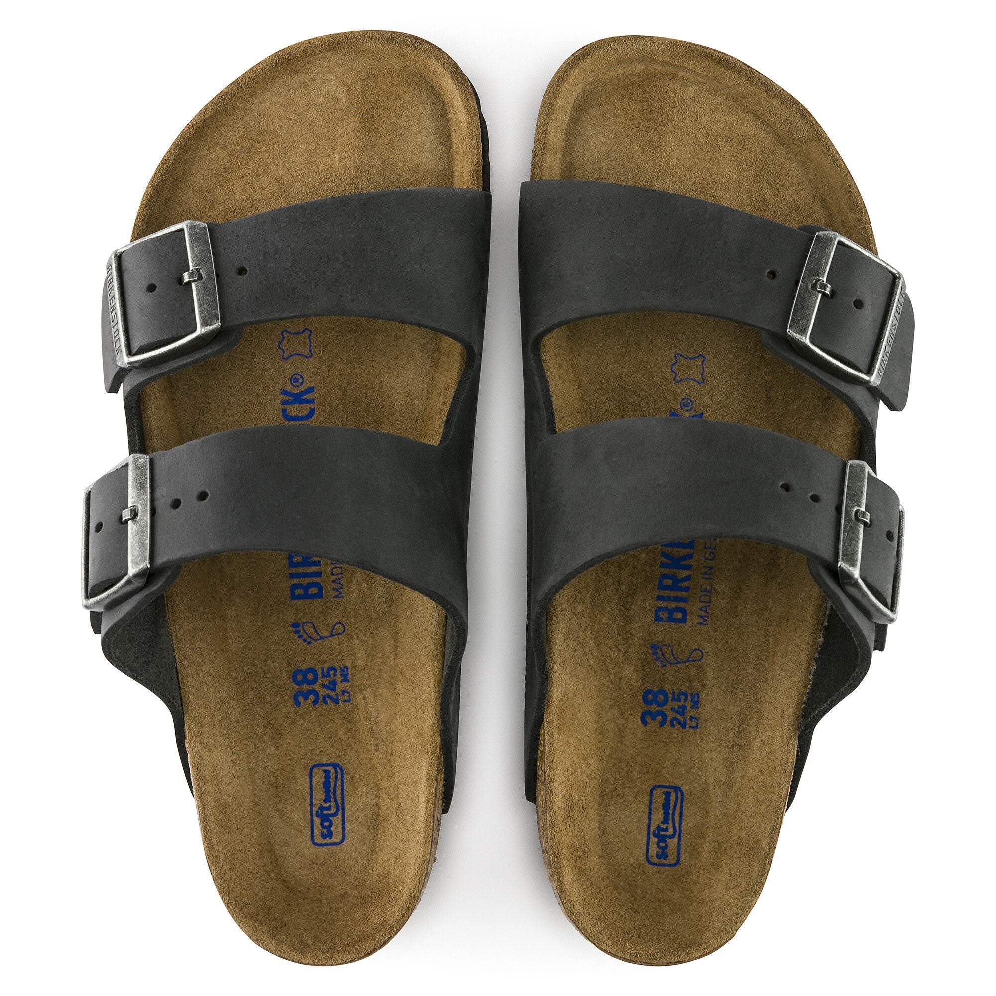 Birkenstock Arizona BS - Oiled Leather Sandal - Soft Footbed with Anatomically Shaped Cork-Latex - Adjustable Metal Pin Buckles - EVA Sole - Suede Footbed Lining - Made in Germany