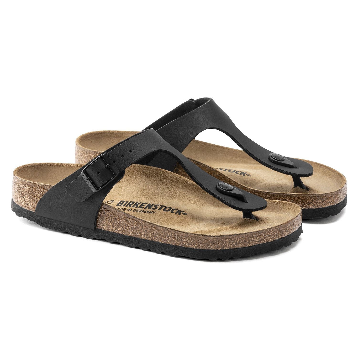 BIRKENSTOCK Gizeh Birko-Flor, Legendary Comfort and Elegant Detailing, Black Multiple Sizes