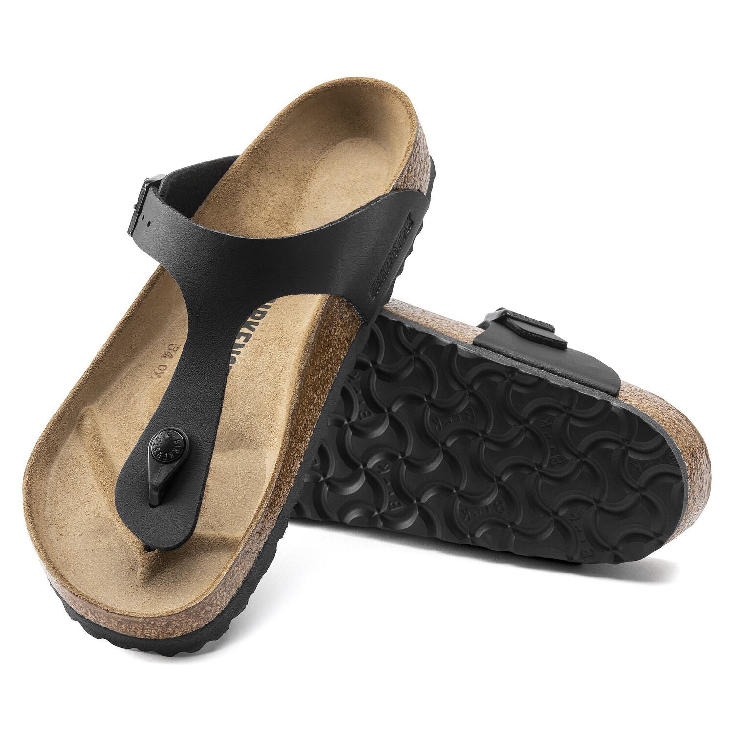 BIRKENSTOCK Gizeh Birko-Flor, Legendary Comfort and Elegant Detailing, Black Multiple Sizes