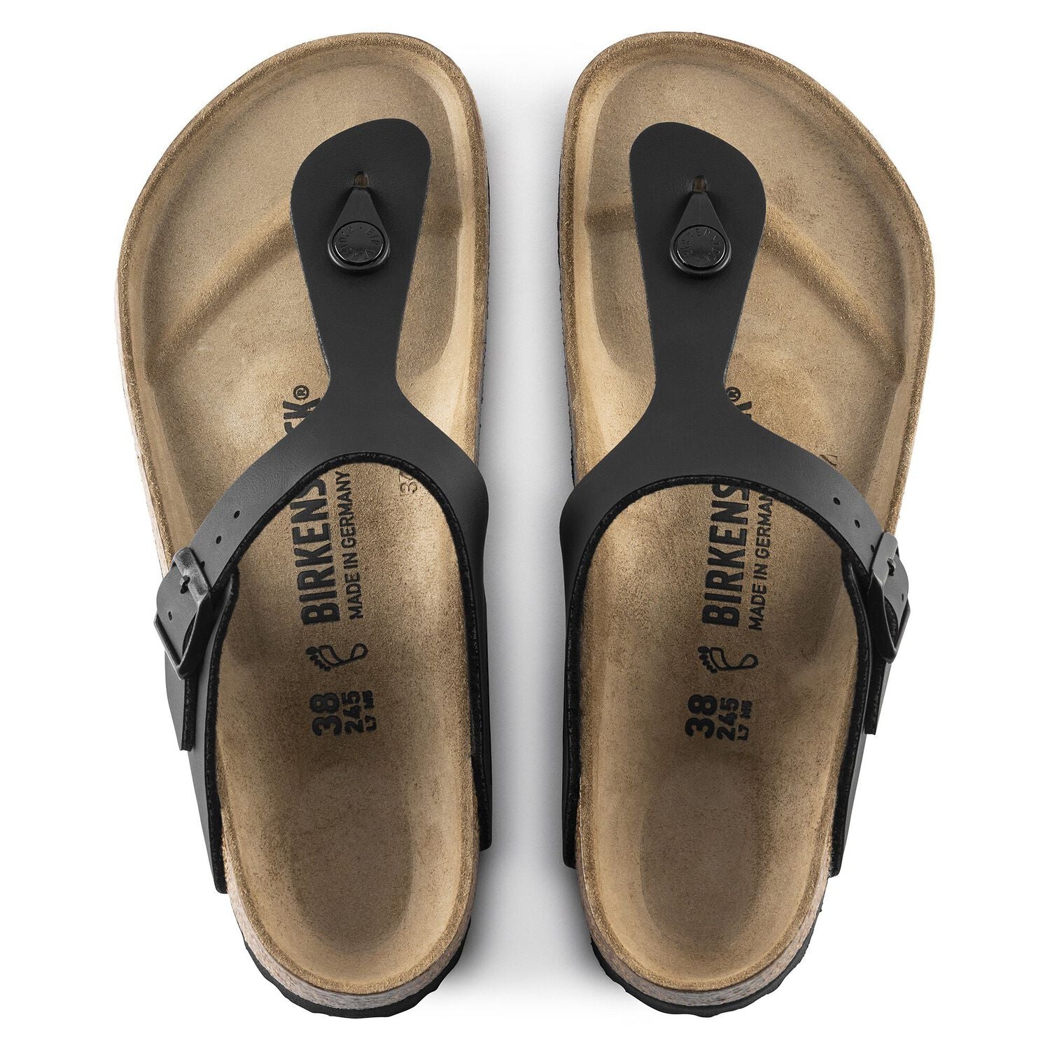 BIRKENSTOCK Gizeh Birko-Flor, Legendary Comfort and Elegant Detailing, Black Multiple Sizes