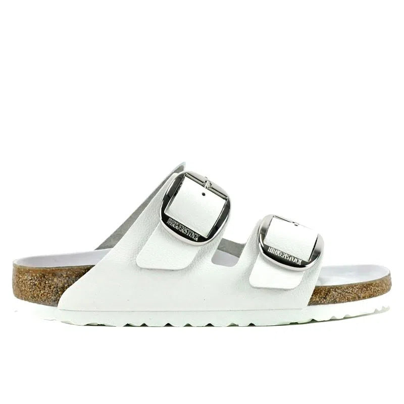 BIRKENSTOCK ARIZONA BIG BUCKLE WHITE LEATHER NARROW