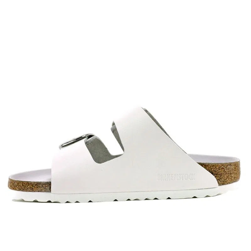 BIRKENSTOCK ARIZONA BIG BUCKLE WHITE LEATHER NARROW