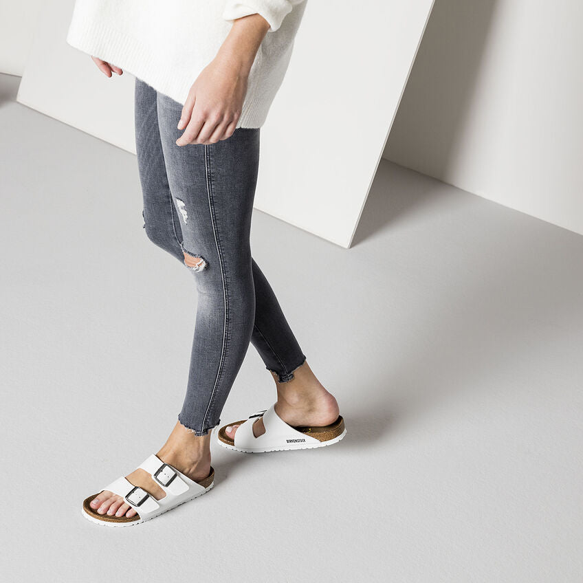 BIRKENSTOCK ARIZONA WHITE/WHITE WHITE BIRKO FLOR REGULAR