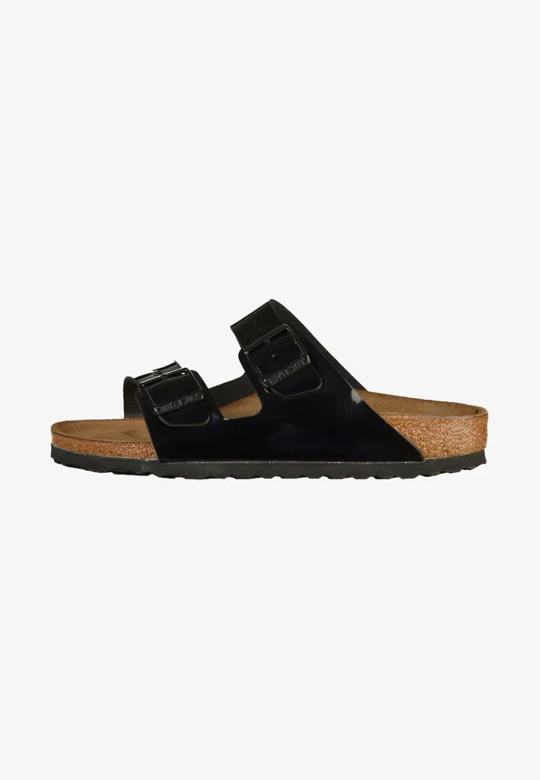 BIRKENSTOCK ARIZONA GATOR GLEAM BLACK MICROFIBER NARROW