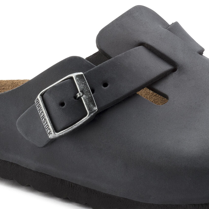 BIRKENSTOCK BOSTON BLACK OIL LEATHER NARROW