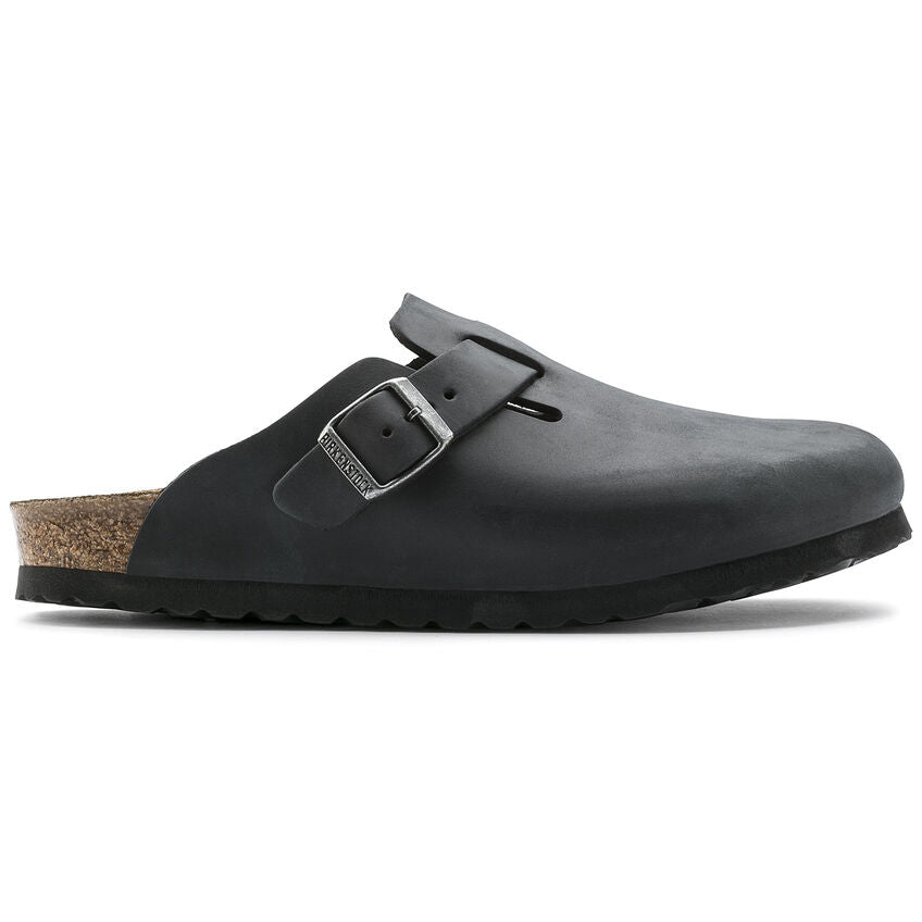 BIRKENSTOCK BOSTON BLACK OIL LEATHER NARROW