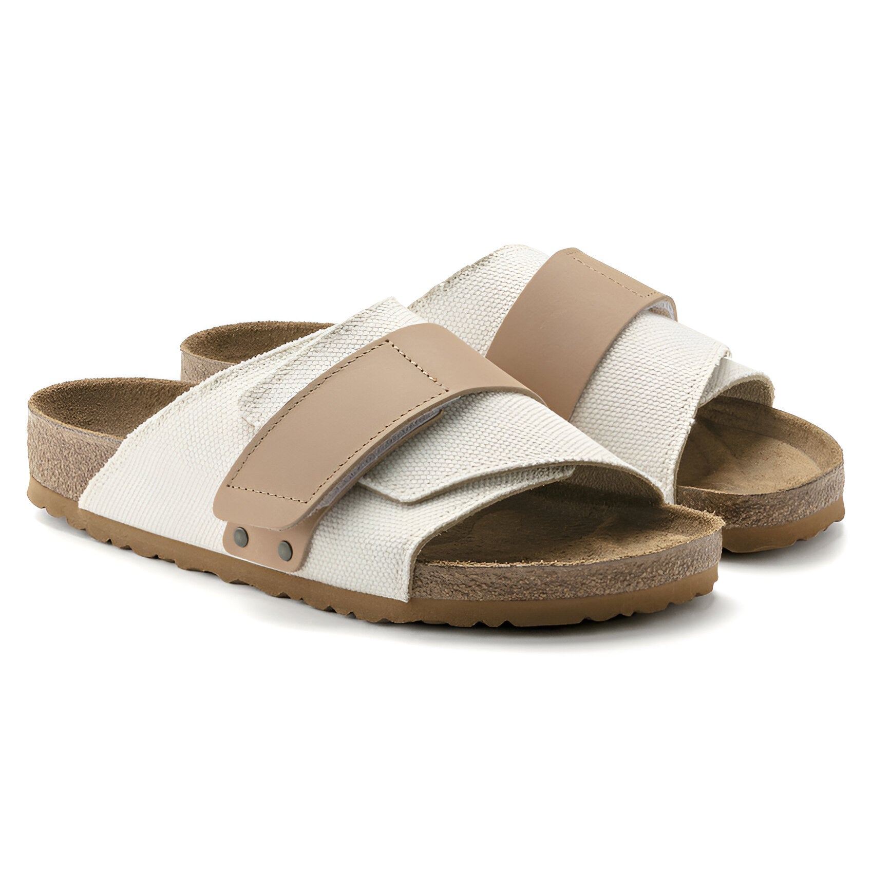 BIRKENSTOCK Kyoto Textile Compact Casual Sandal Slide: Natural Canvas Comfort with Adjustable Buckle - Multiple Color & Sizes