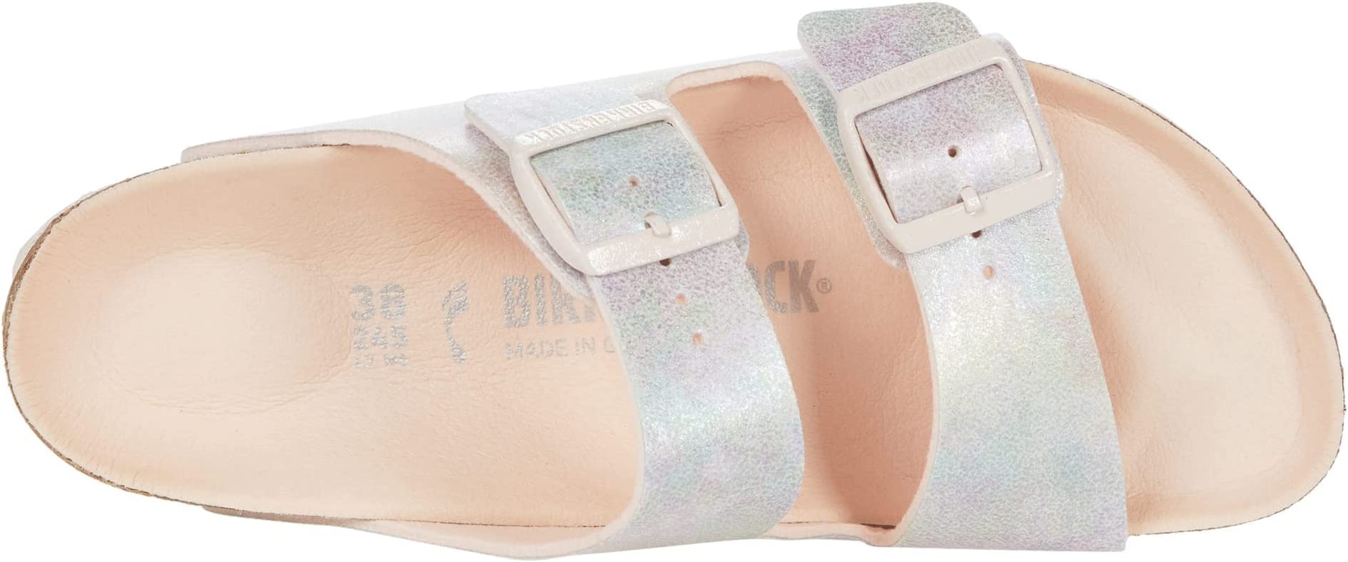 BIRKENSTOCK ARIZONA VEGAN IRID ROSE MICROFIBER NARROW