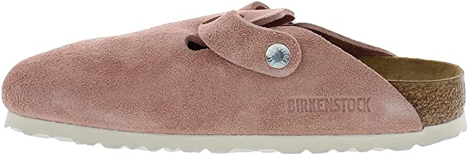 BIRKENSTOCK BOSTON SOFT FOOTBED PINK CLAY SUEDE NARROW