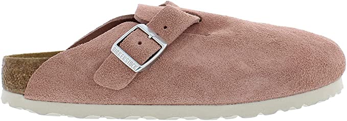 BIRKENSTOCK BOSTON SOFT FOOTBED PINK CLAY SUEDE NARROW