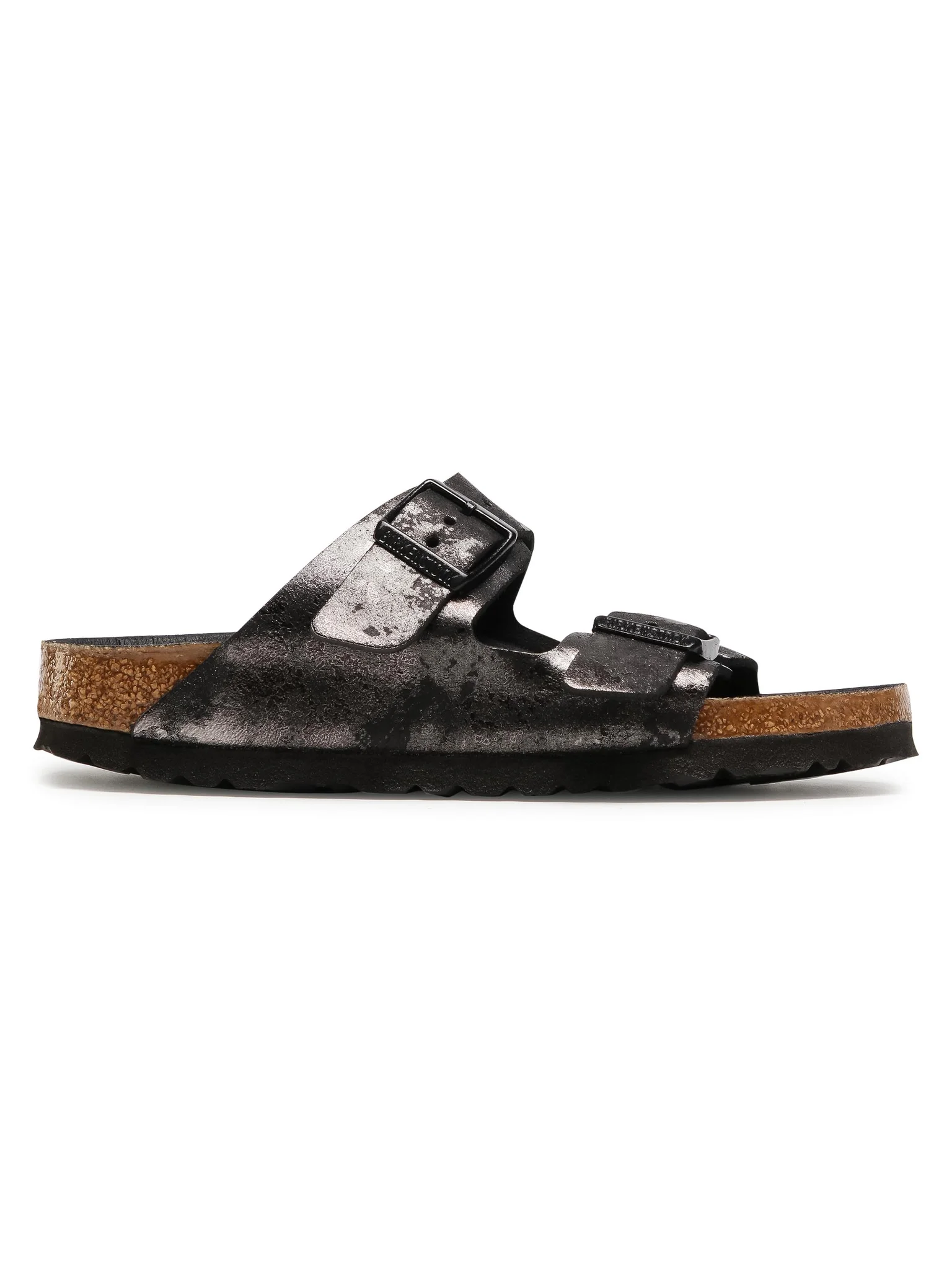 Birkenstock Arizona BS - Suede Leather Sandal - Adjustable Straps - Cork Footbed - Metallic - EVA Sole - Made in Germany