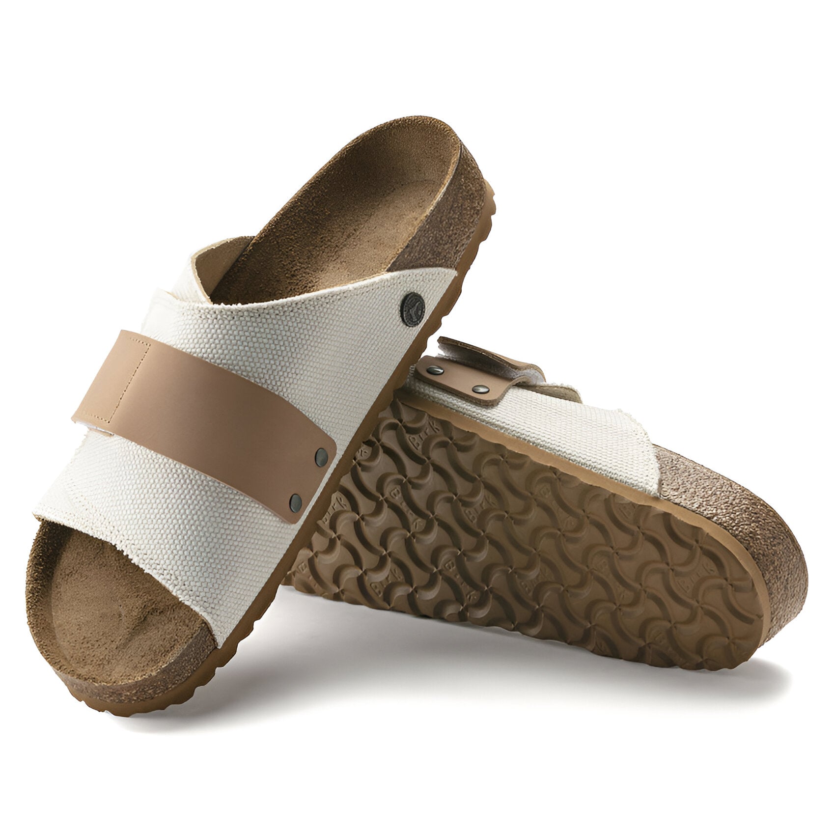 BIRKENSTOCK Kyoto Textile Compact Casual Sandal Slide: Natural Canvas Comfort with Adjustable Buckle - Multiple Color & Sizes