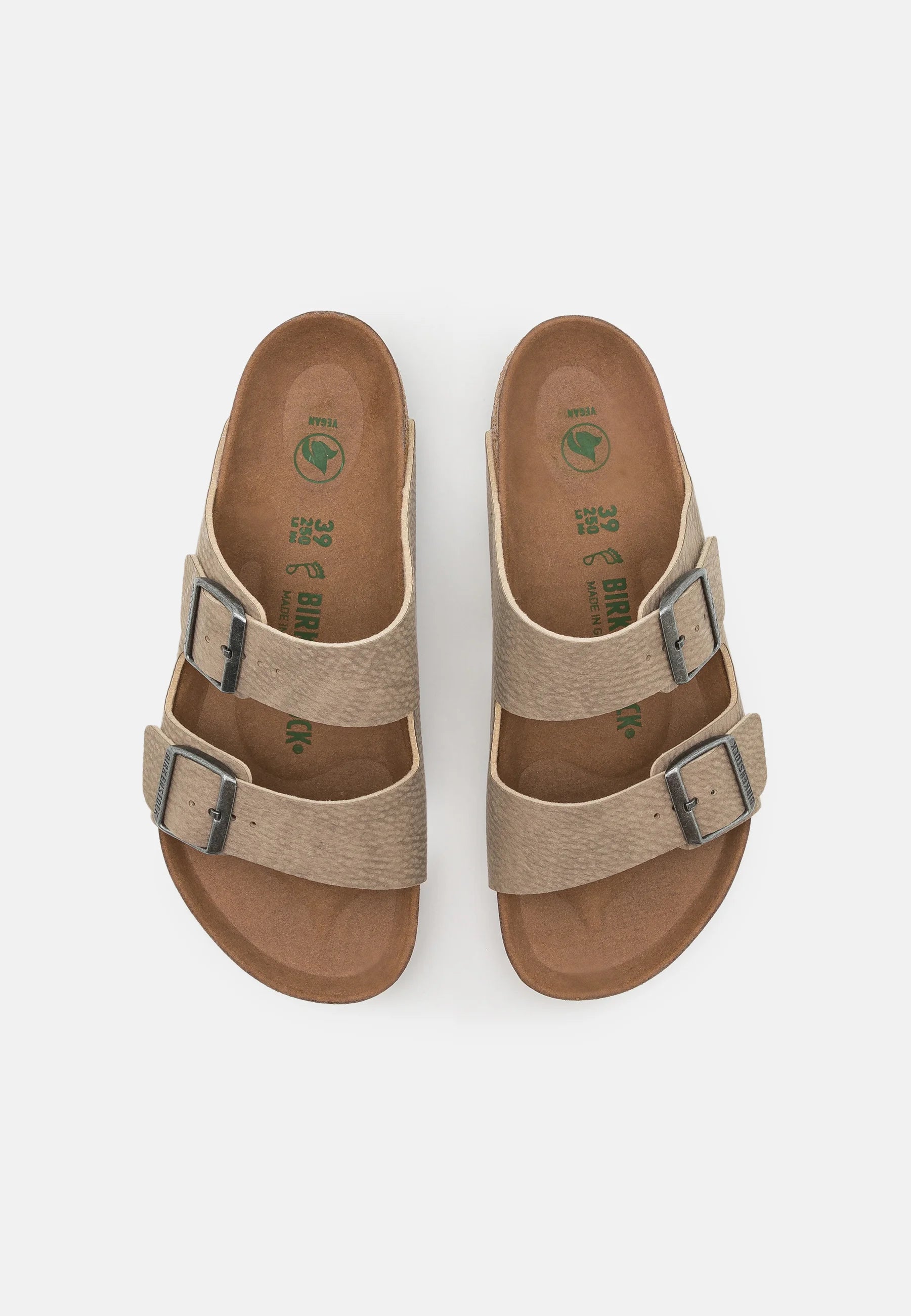 BIRKENSTOCK ARIZONA VEGAN DESERT DUST GRAY TAUPE MICROFIBER REGULAR