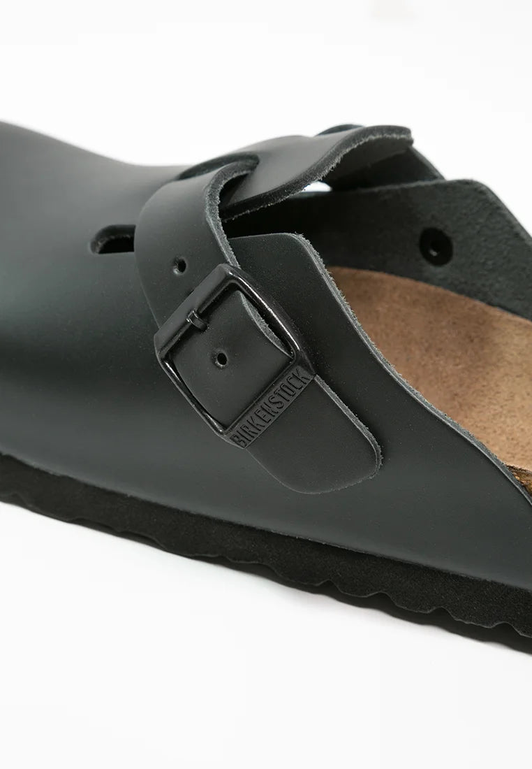 BIRKENSTOCK BOSTON BOLD GAP BLACK LEATHER REGULAR