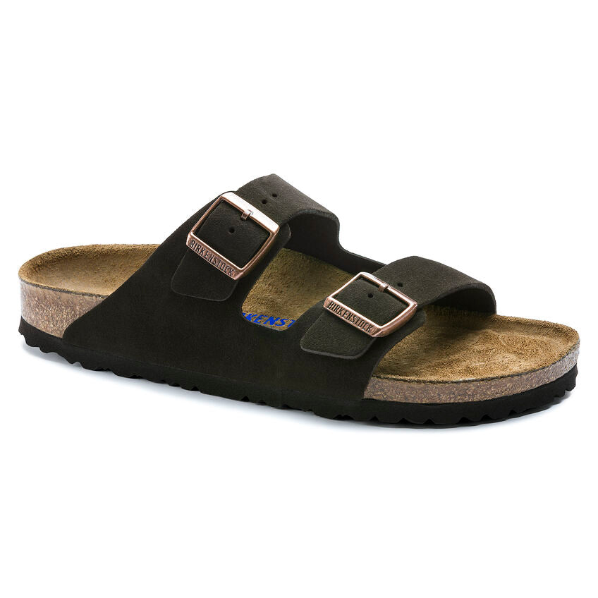 BIRKENSTOCK ARIZONA MOCHA SUEDE SOFT FOOTBED REGULAR