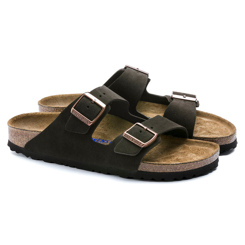 BIRKENSTOCK ARIZONA MOCHA SUEDE SOFT FOOTBED REGULAR