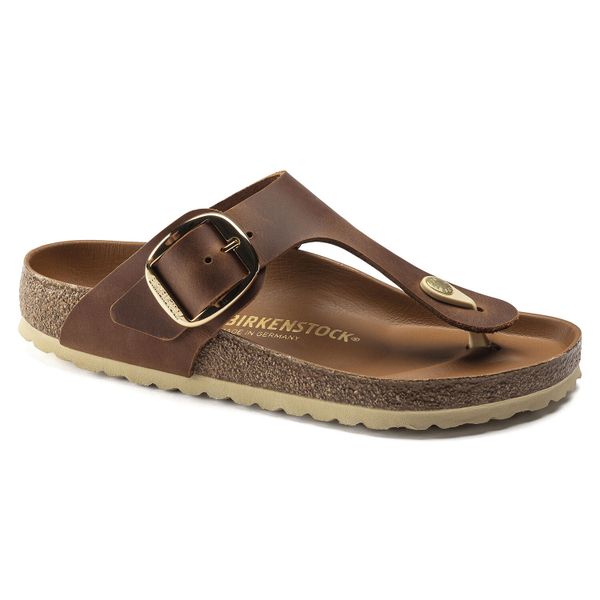 BIRKENSTOCK GIZEH BIG BUCKLE COGNAC LEATHER REGULAR