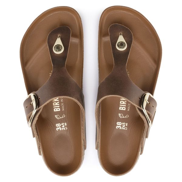 BIRKENSTOCK GIZEH BIG BUCKLE COGNAC LEATHER REGULAR