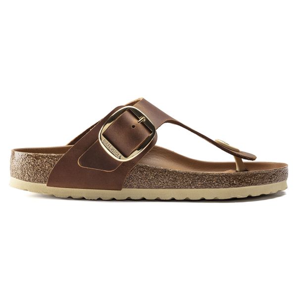 BIRKENSTOCK GIZEH BIG BUCKLE COGNAC LEATHER REGULAR