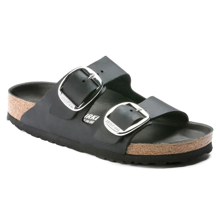 BIRKENSTOCK ARIZONA BIG BUCKLE BLACK LEATHER NARROW