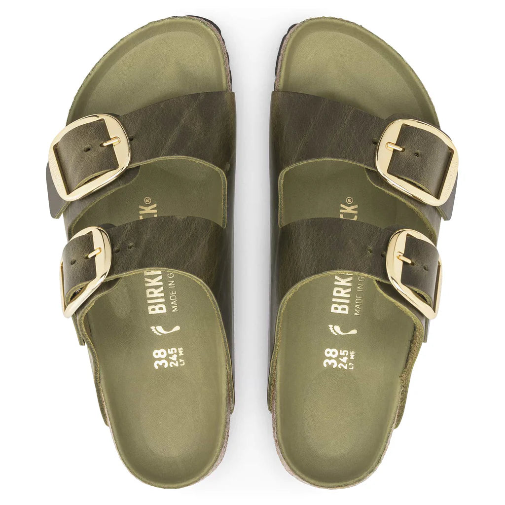 BIRKENSTOCK ARIZONA BIG BUCKLE OLIVE OIL LEATHER NARROW