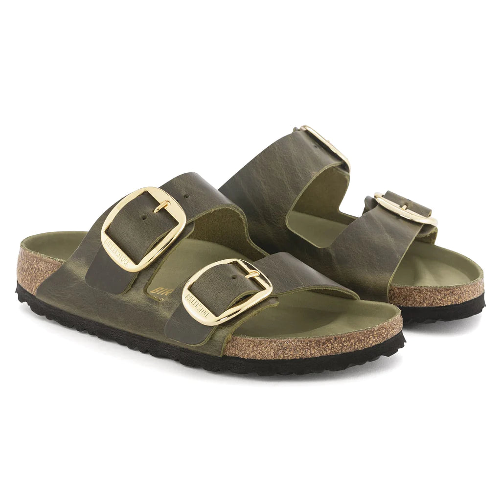 BIRKENSTOCK ARIZONA BIG BUCKLE OLIVE OIL LEATHER NARROW