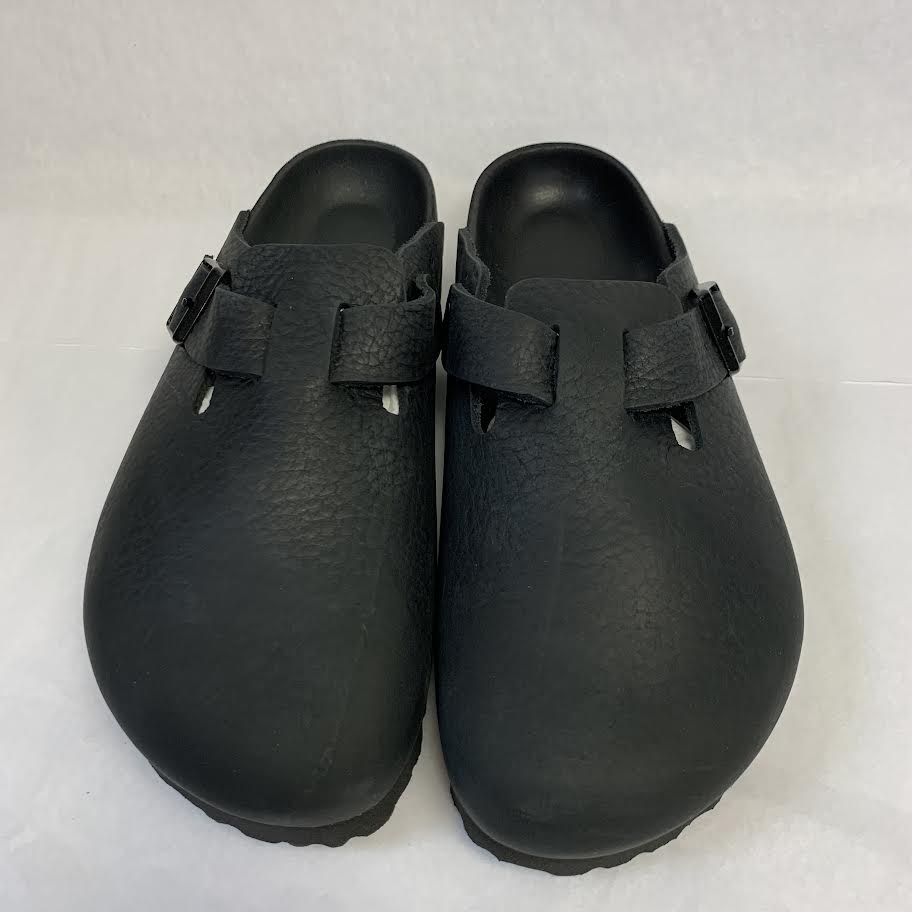 Birkenstock Boston Leather Clogs - Black - Narrow