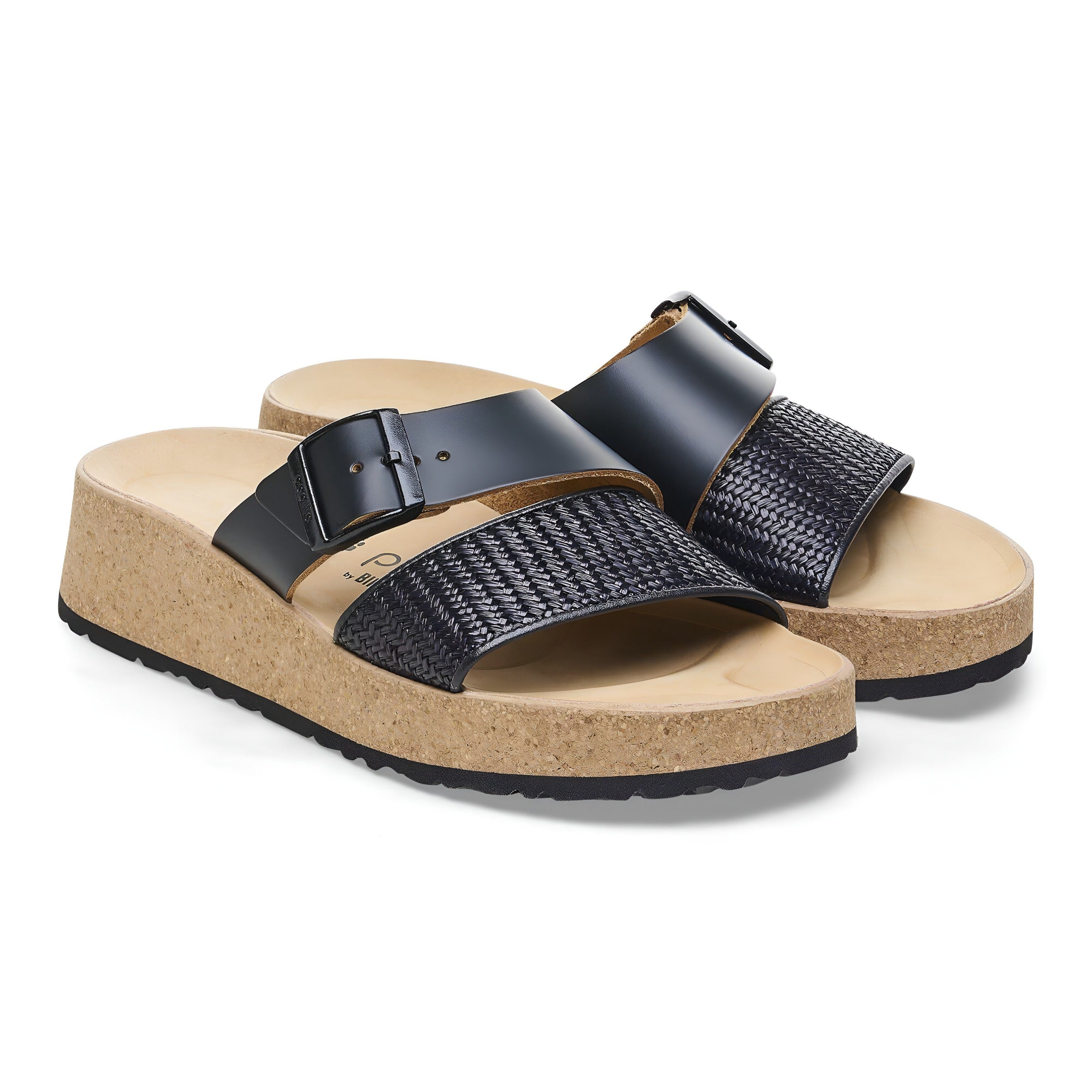Birkenstock Almina French Piping Leather Comfort Sandal - Black