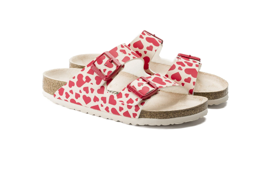 Birkenstock Arizona Birko-Flor Hearts Red Sandals