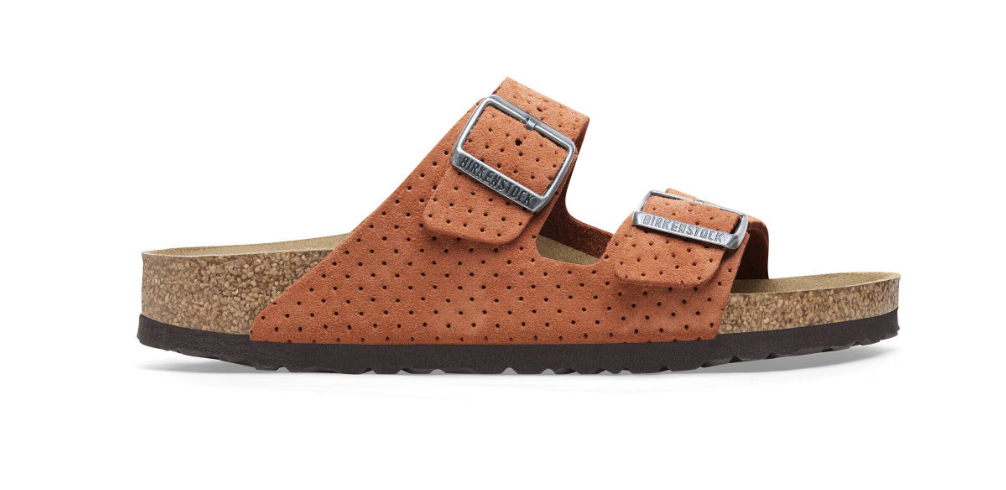 Birkenstock Arizona Suede Leather Embossed Dotted Burnt Orange