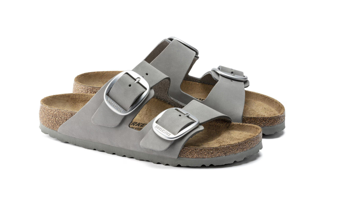Birkenstock Arizona Big Buckle Nubuck Leather Dove Gray