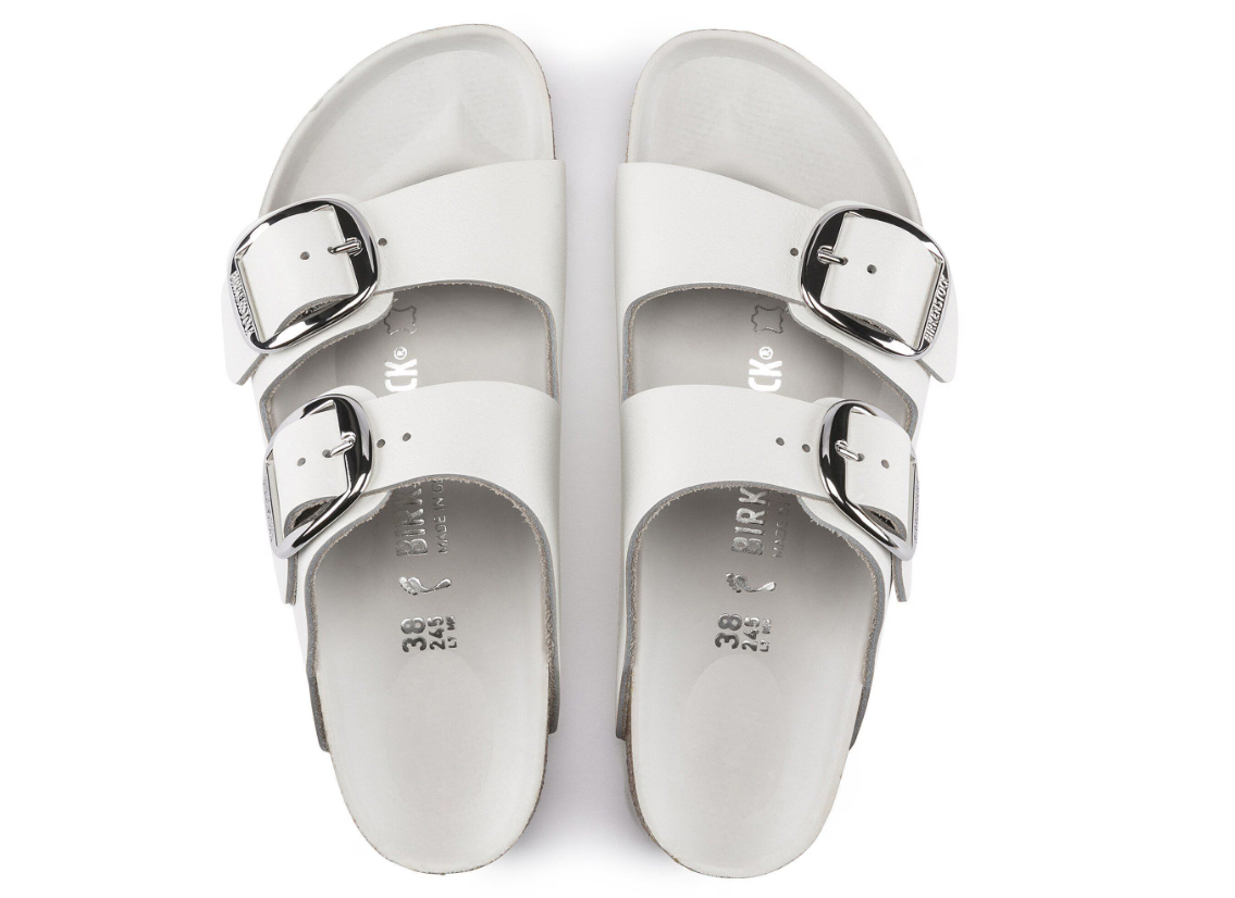 Birkenstock Arizona Big Buckle Natural Leather White