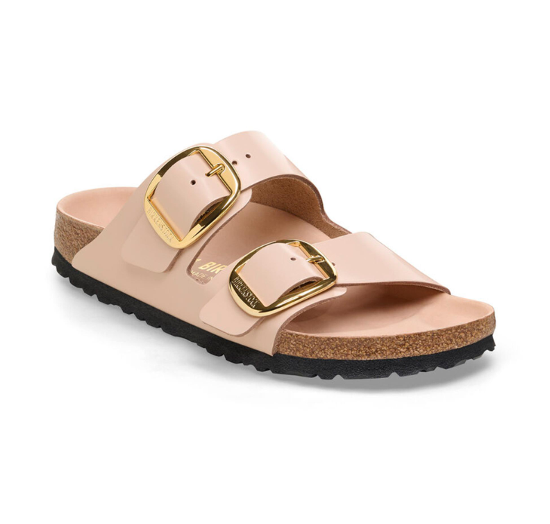 Birkenstock Arizona Big Buckle Natural Leather Patent High-Shine New Beige
