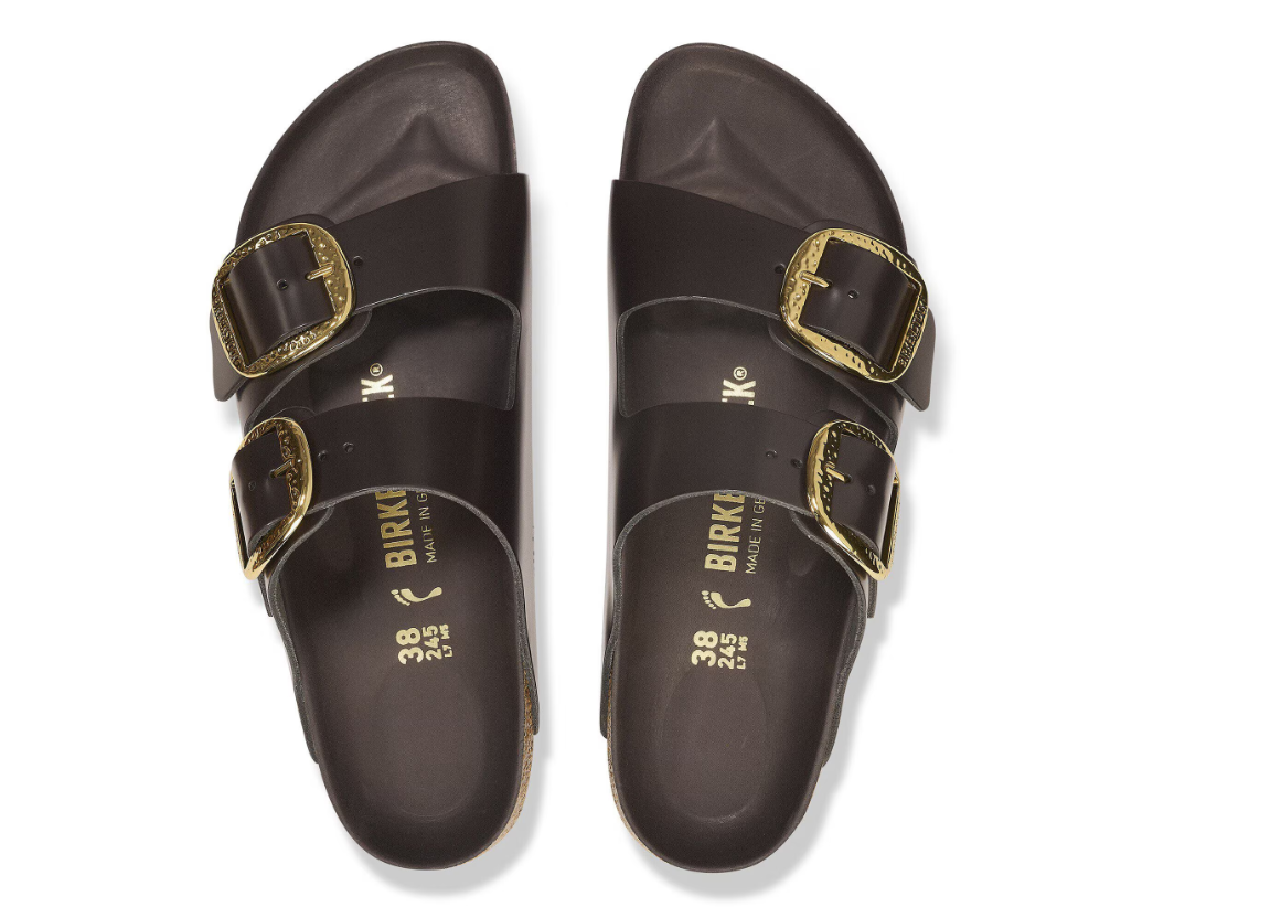 Birkenstock Arizona Big Buckle Natural Leather Patent High-Shine Espresso