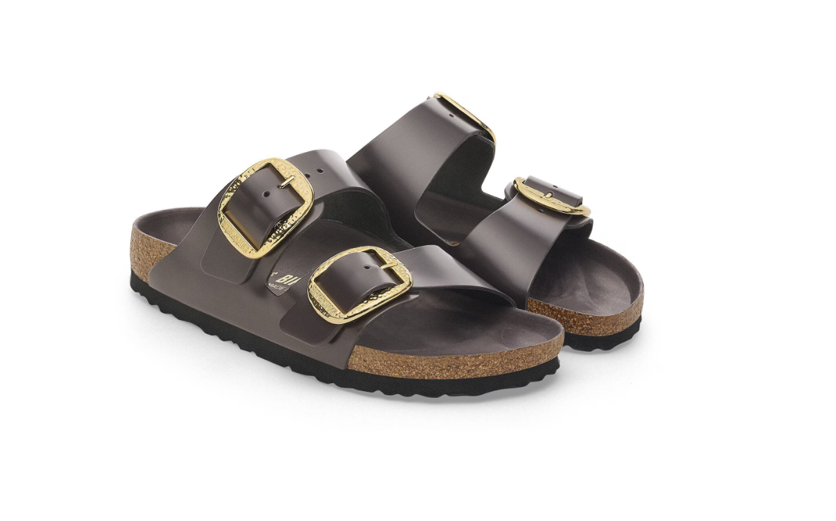 Birkenstock Arizona Big Buckle Natural Leather Patent High-Shine Espresso