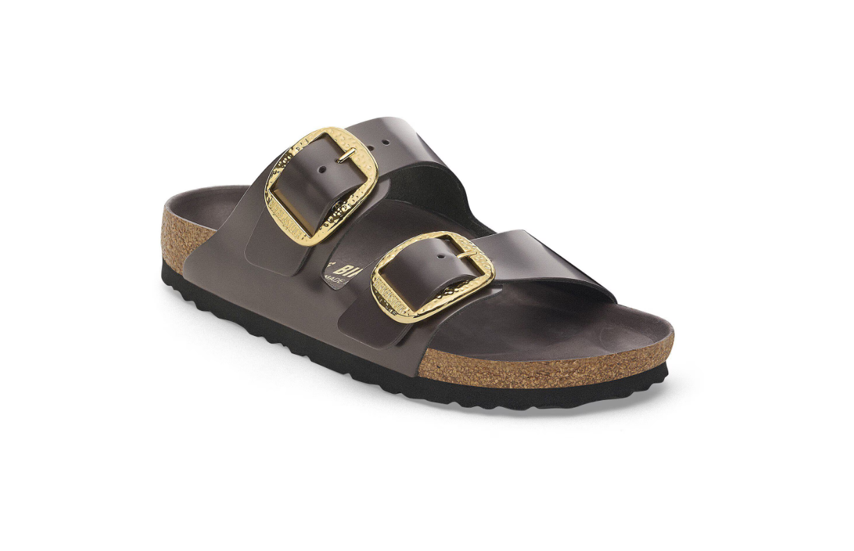 Birkenstock Arizona Big Buckle Natural Leather Patent High-Shine Espresso