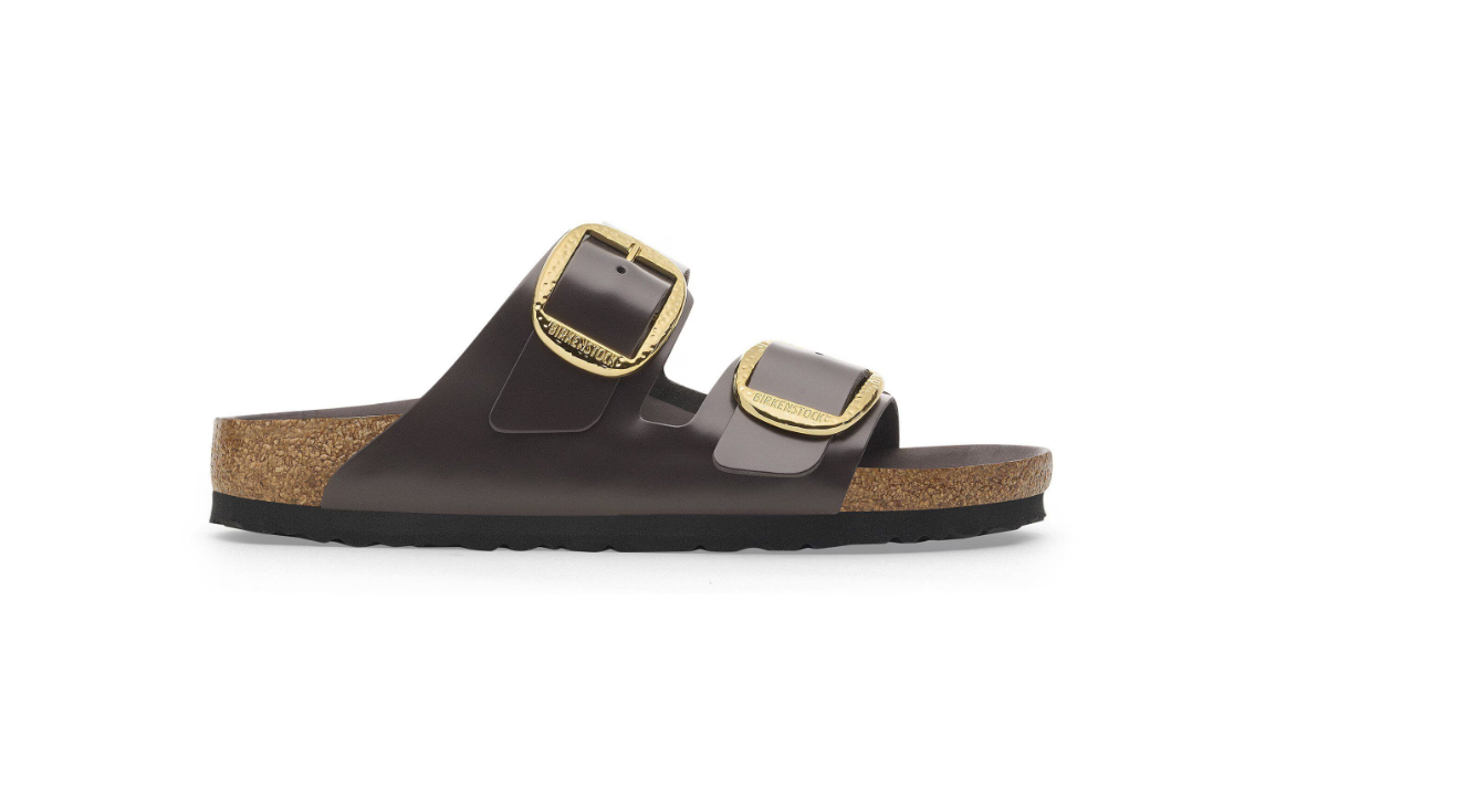 Birkenstock Arizona Big Buckle Natural Leather Patent High-Shine Espresso