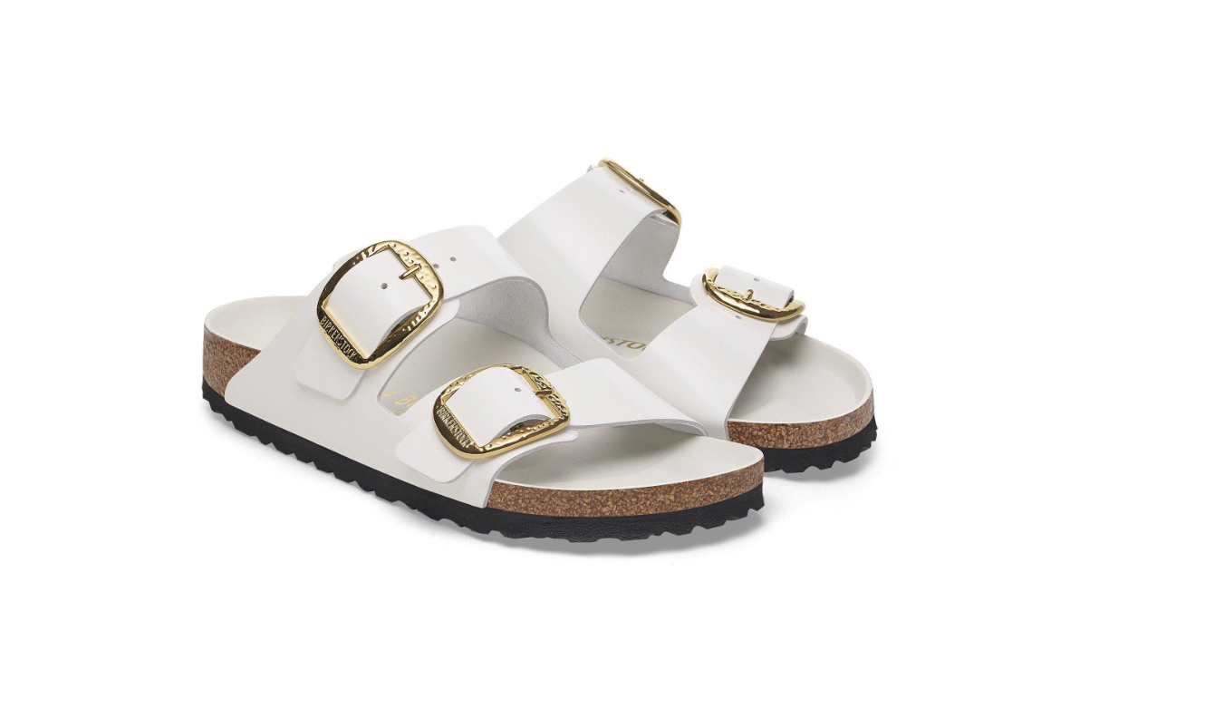 Birkenstock Arizona Big Buckle Patent Leather Antique White