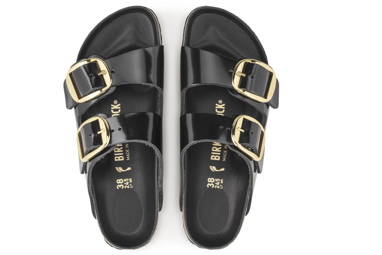 Birkenstock Arizona Big Buckle Patent Leather High Shine Black Sandals