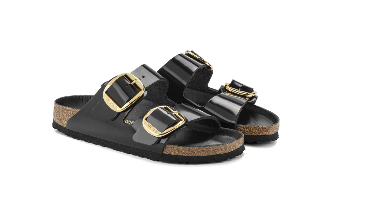 Birkenstock Arizona Big Buckle Patent Leather High Shine Black Sandals