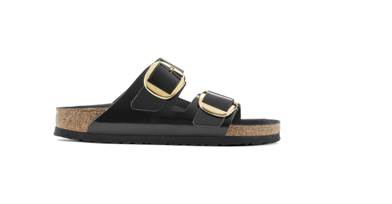 Birkenstock Arizona Big Buckle Patent Leather High Shine Black Sandals