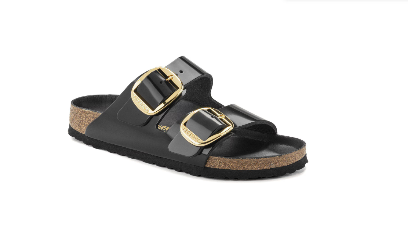 Birkenstock Arizona Big Buckle Patent Leather High Shine Black Sandals